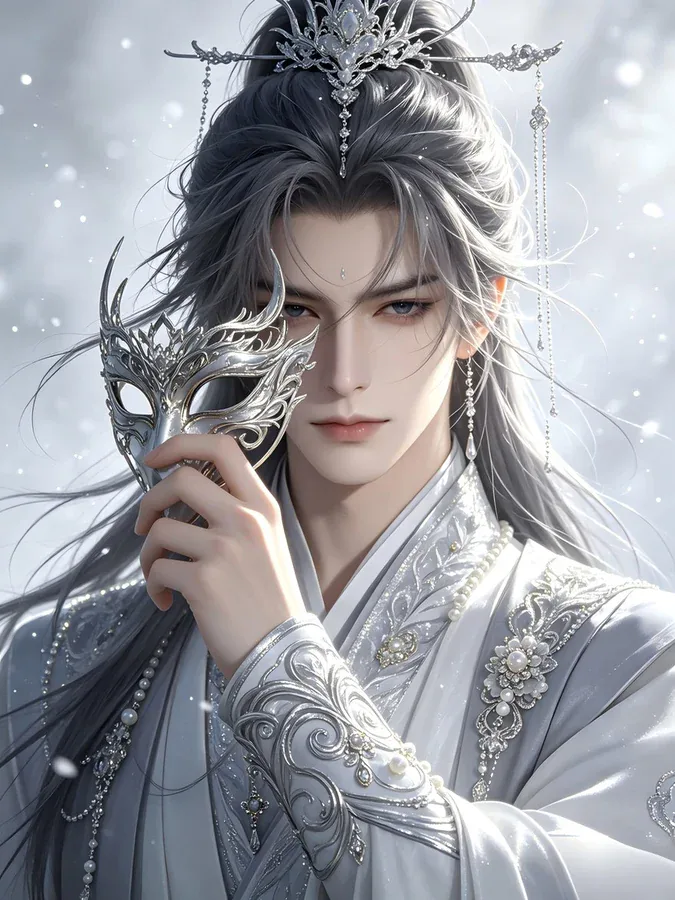 一句话定制：面具系原创角色立绘